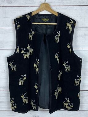 VITABELLA Norway Vintage Wool Sleeveless Vest Waistcoat Cardigan Women Size L